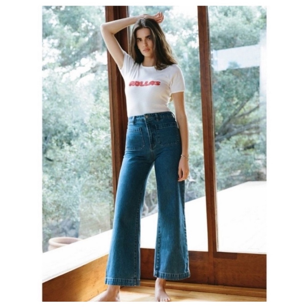 NWT Rollas High Rise Wide Leg Sailor Jean in size 24